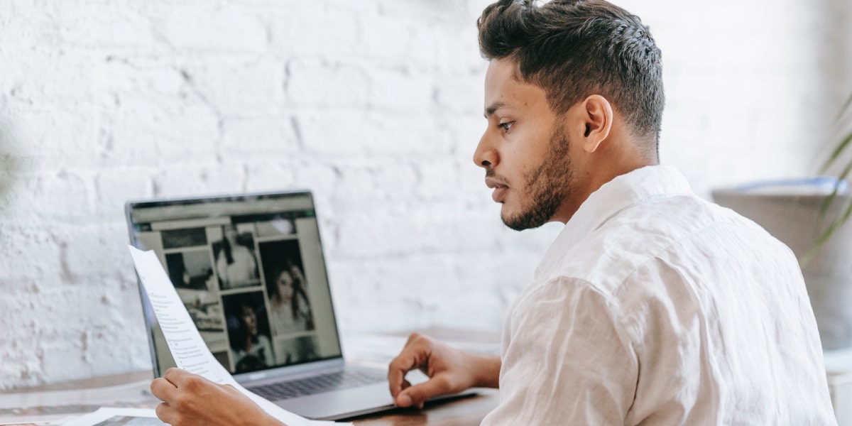 UX designer overcoming creative block at his desk