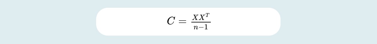 The formula used to calculate the covariance matrix where the mean is zero