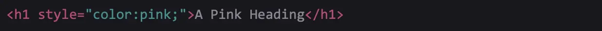 A code example of inline CSS.