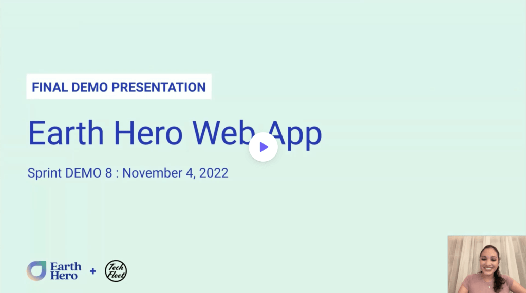 Tech Fleet apprentices presenting their final demo to the Earth Hero client