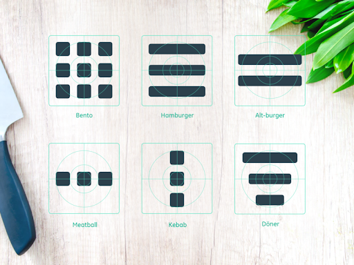 Different types of menus used in User Interface Design