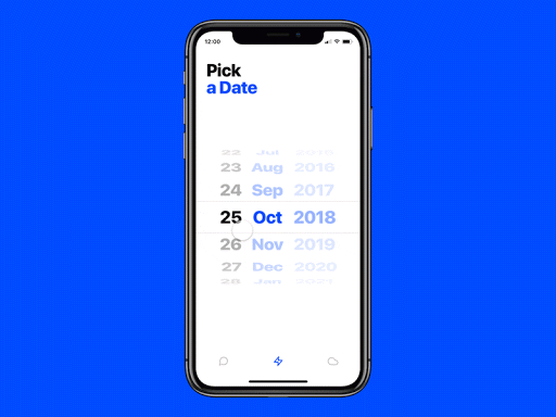 A date picker UI element: Date and time pickers let users pick dates and times.