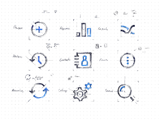 In UI design, icons are used to communicate content or trigger a specific action