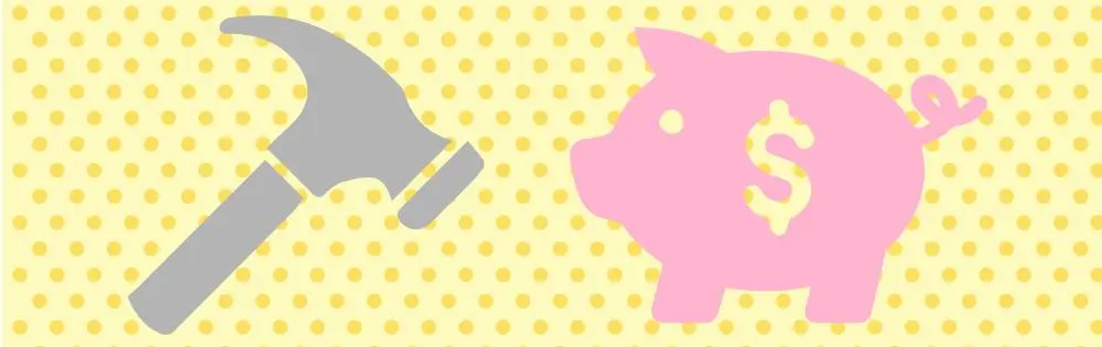 Graphic of a hammer and a piggy bank