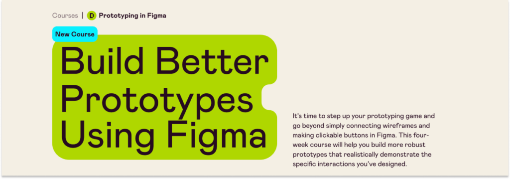 A screenshot of Designlab's Figma Prototyping UI design course