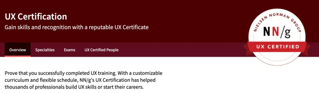 Nielsen Norman Group UX Certification