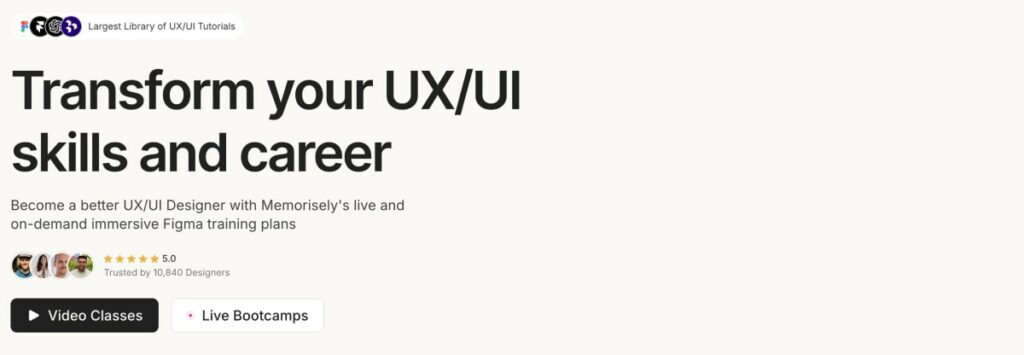 Memorisely UX design courses and bootcamps