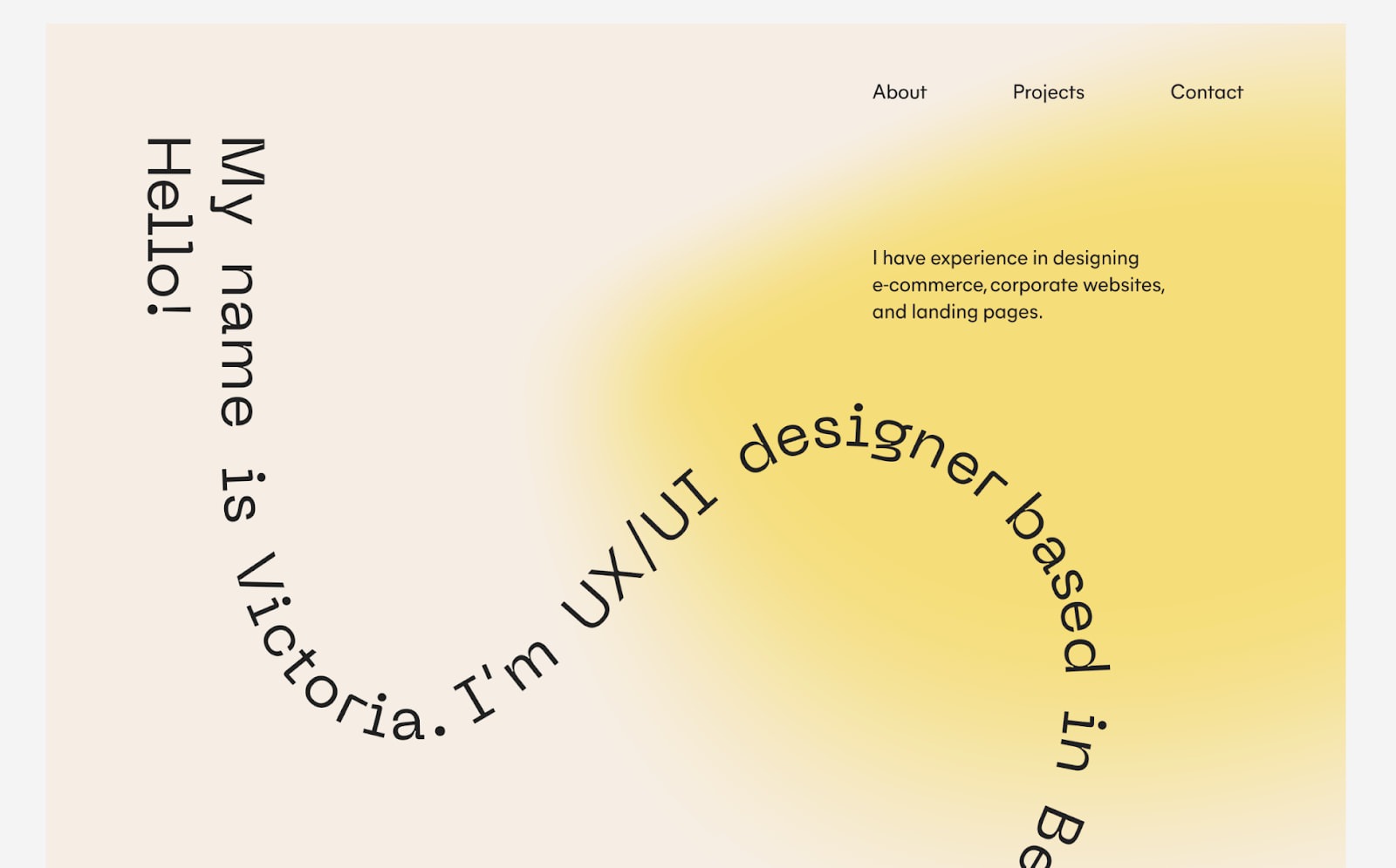 A screenshot of Victoria Kazakova's UX portfolio