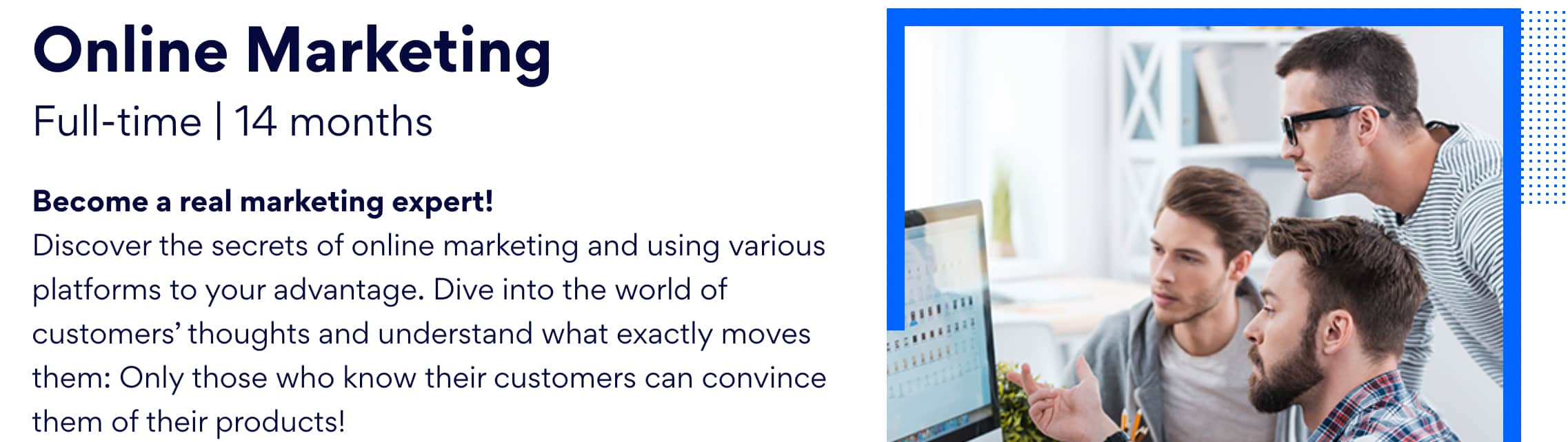 DCI A screenshot of the Digital Career Institute's Online Marketing bootcamp website, one of the best digital marketing bootcamps