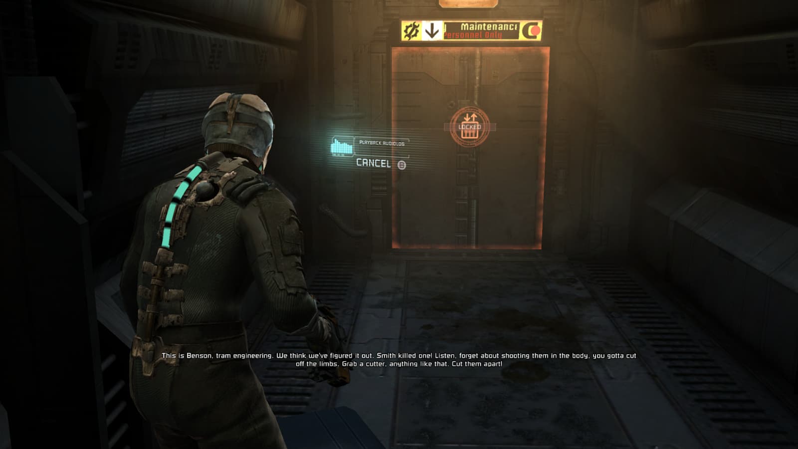 A screenshot of Dead Space, recongized as one of the best game ui designs