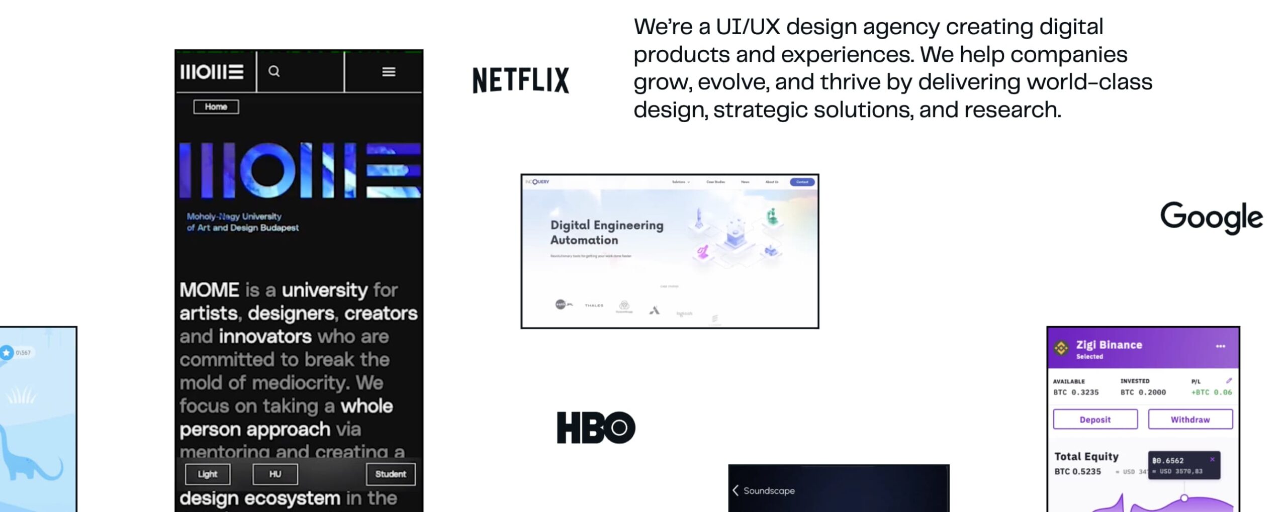 A screenshot from UXstudio's website