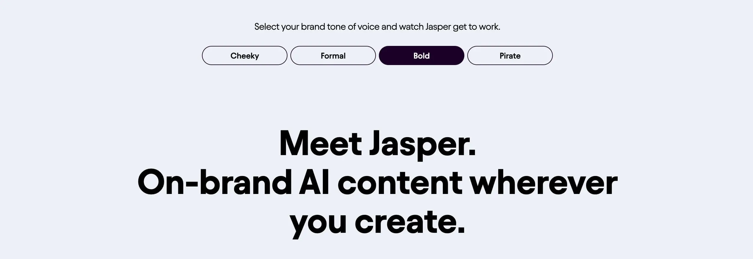 A screenshot of the Jasper website, one of the best ai tools for ux design