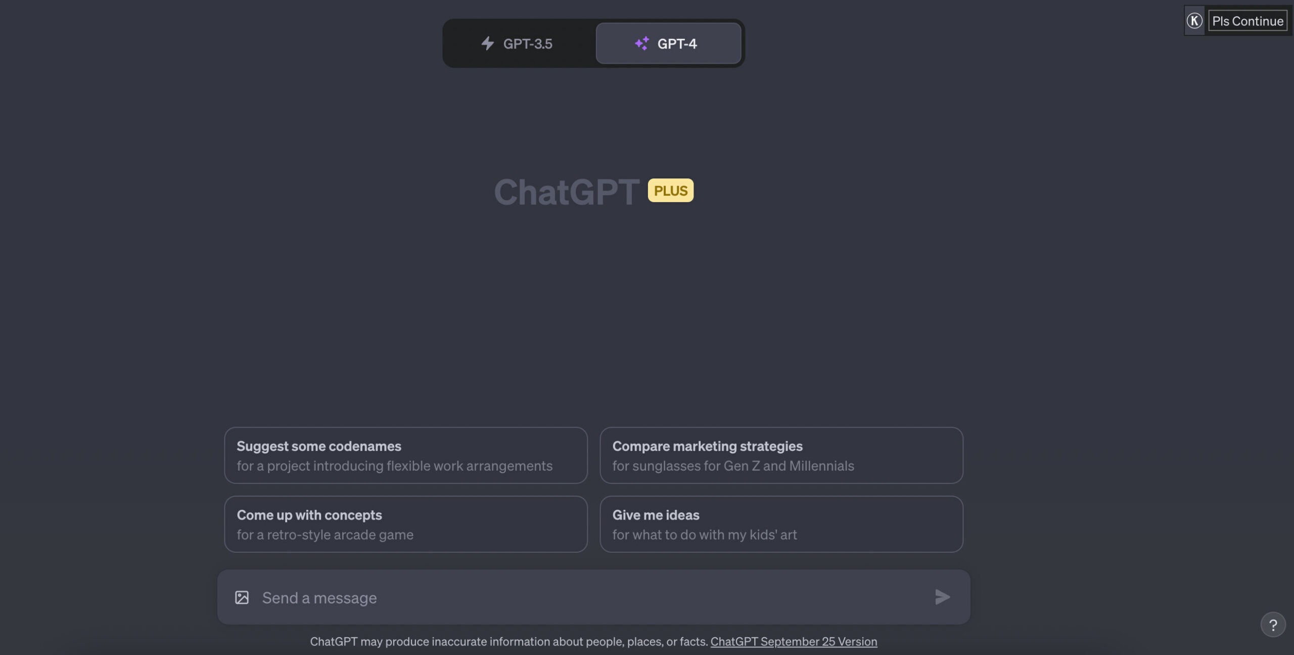 A screenshot of ChatGPT's user interface