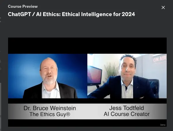 Screengrab from "ChatGPT AI Ethics" AI certification.