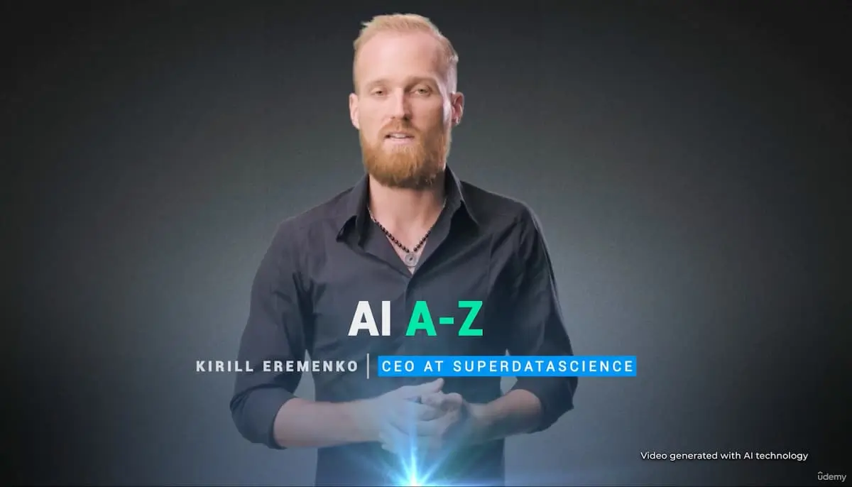 Screengrab from course, Artificial Intelligence A-Z.