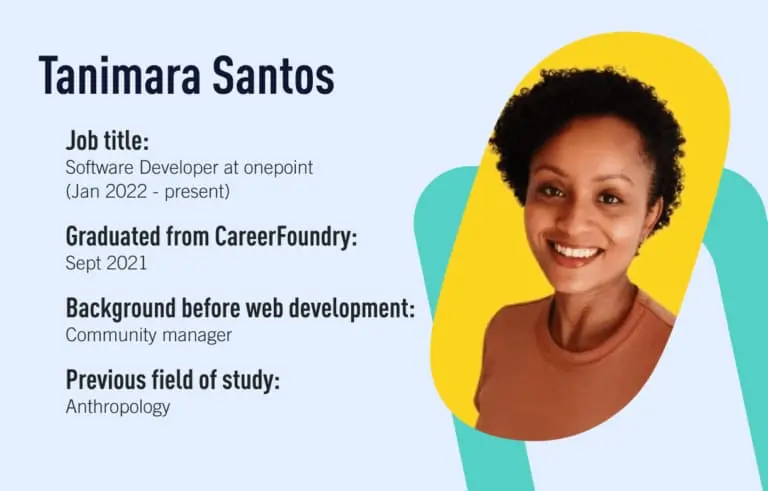 Tanimara Santos, a CareerFoundry web development graduate.