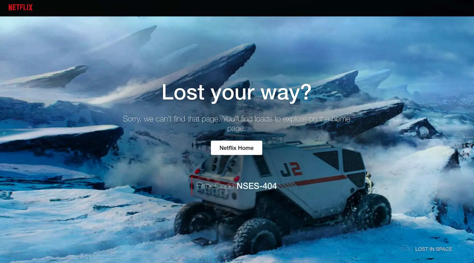 A great product design example: Netflix's 404 page.