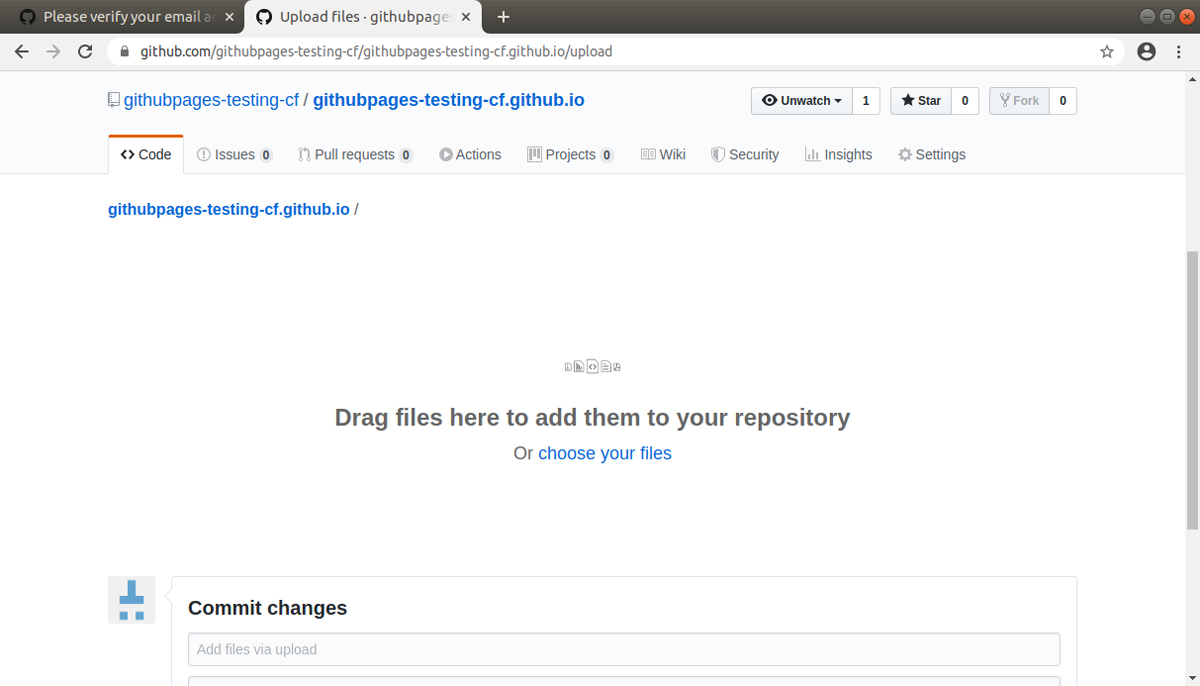 github upload files interface
