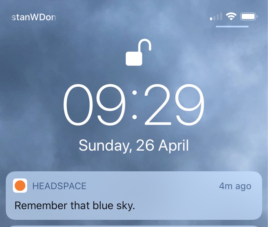 Headspace push notification: Example of positive copy
