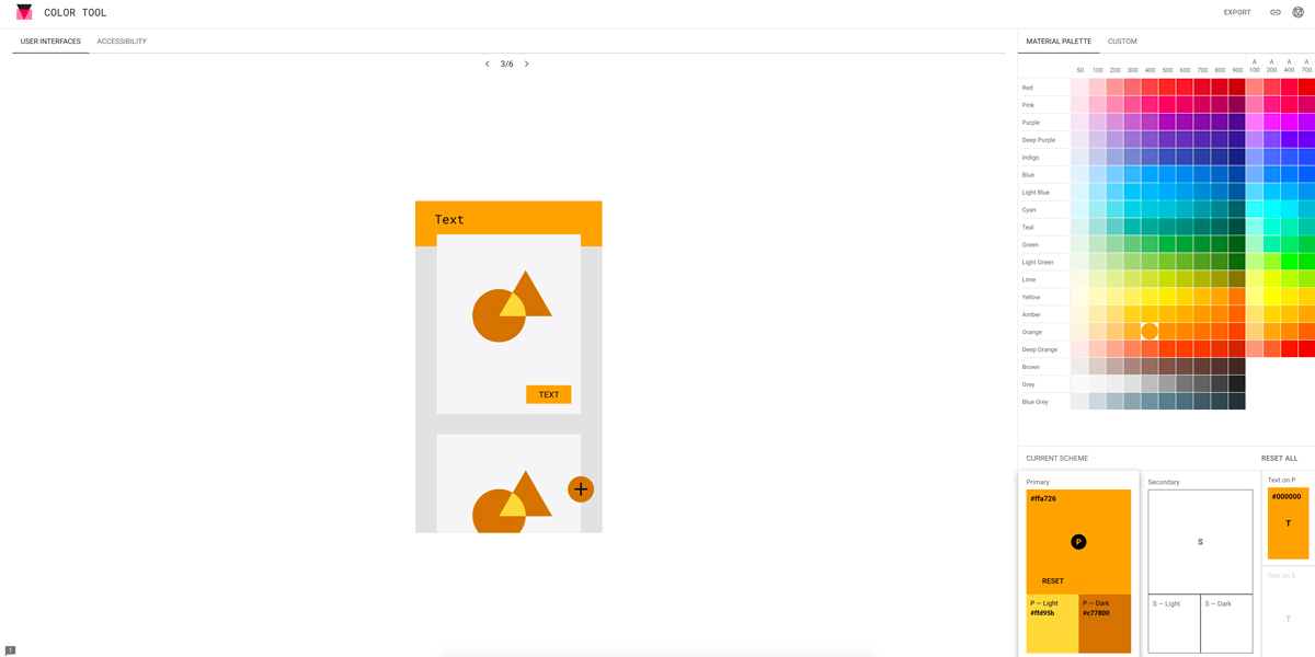 Google's Material Design color tool