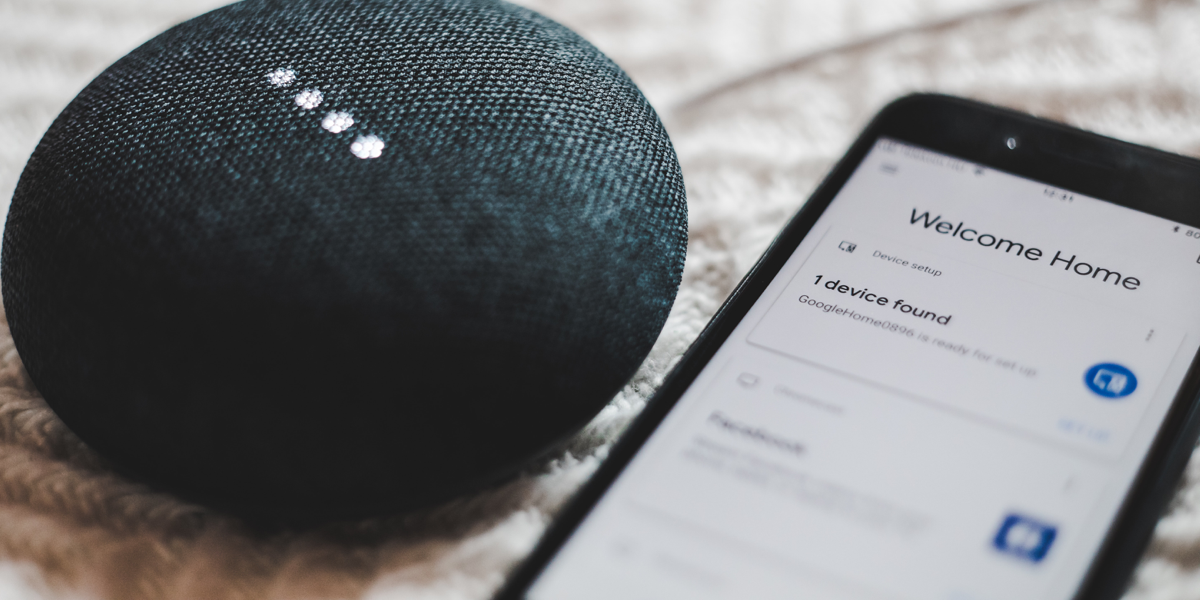 Voice user interface Google home linked with iPhone app