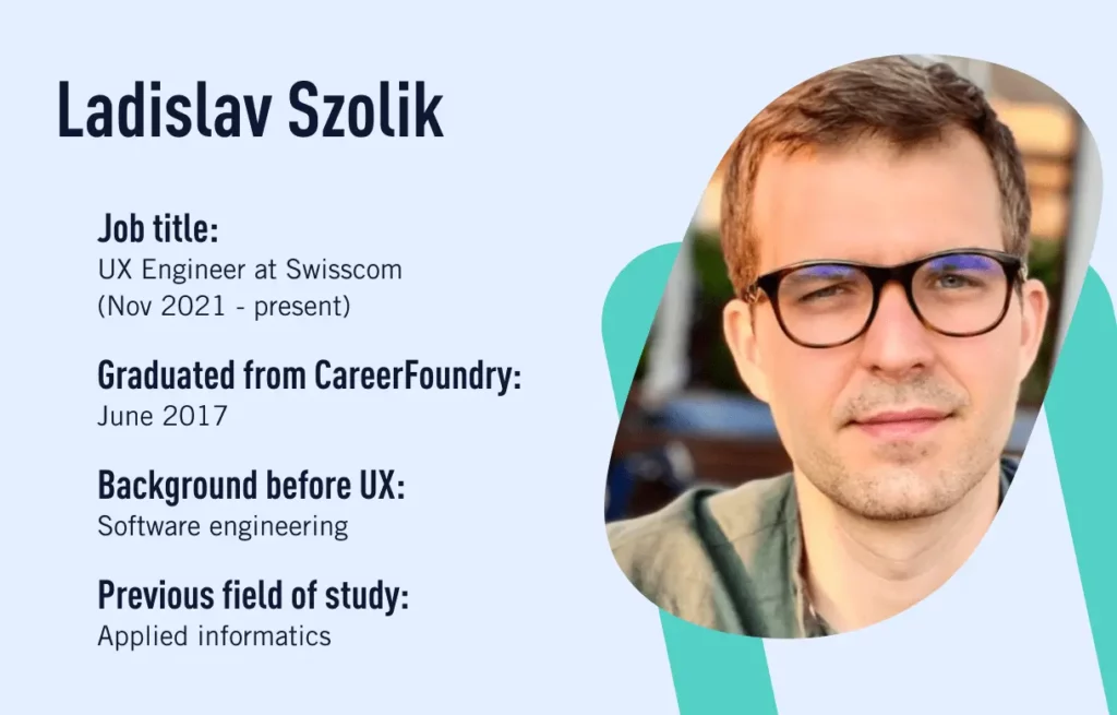 Ladislav Szolik Ladislav Szolik, a CareerFoundry graduate who made a career change from software engineer to UX designer