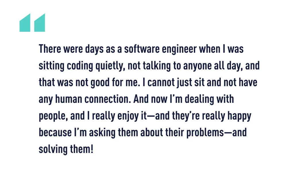 ladislav quote A quote about Ladislav’s career change journey from software engineer to UX designer