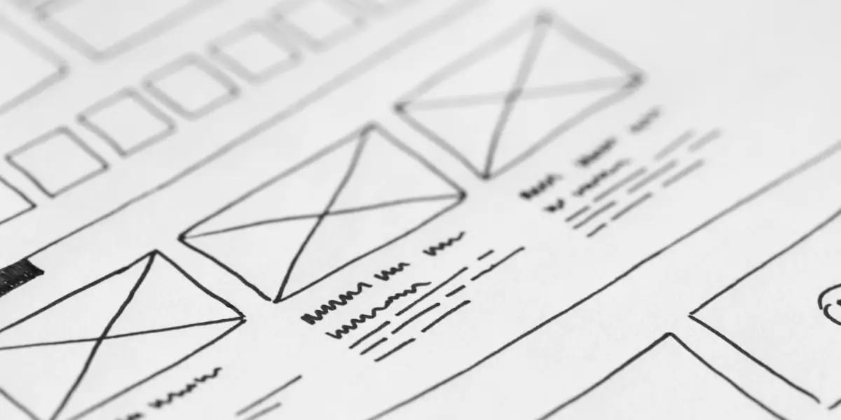 Marketing to UX design: A UX designer's hand-drawn prototype