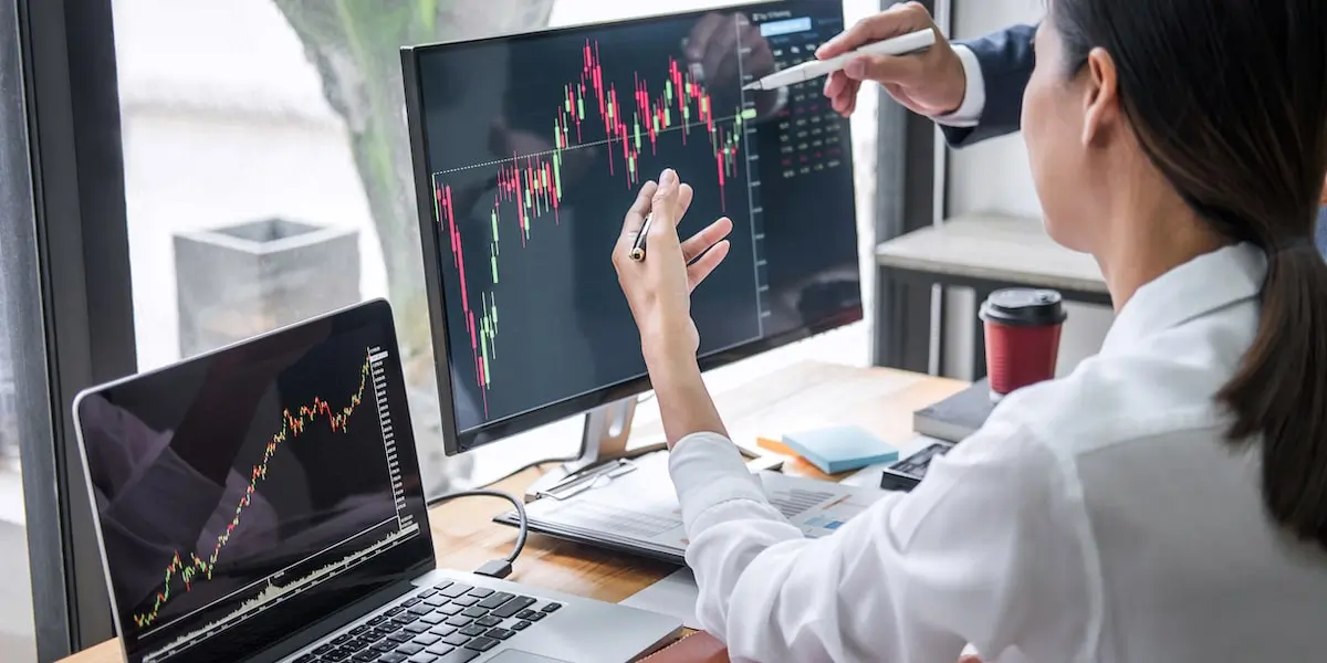 Data analysts looking at Python visualizations