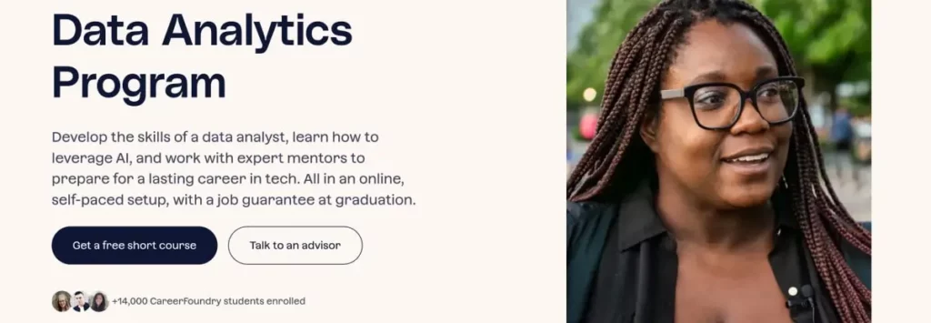 CareerFoundry Data Analytics Bootcamp CareerFoundry Data Analytics Bootcamp website homepage