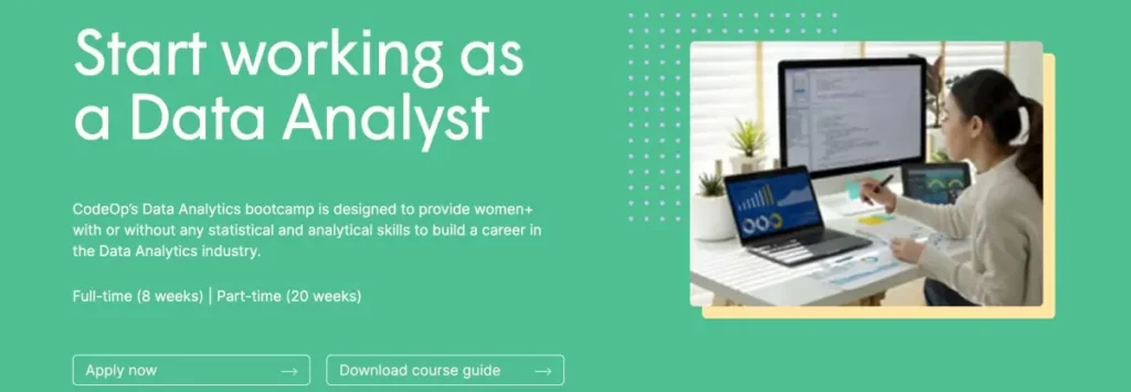 CodeOp Data Analytics Bootcamp CodeOp Data Analytics Bootcamp website homepage