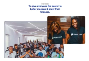 A screenshot from the PiggyVest website