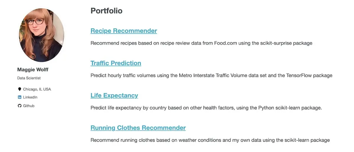 maggie wolff projects A screengrab taken from Maggie Wolff's portfolio projects page.