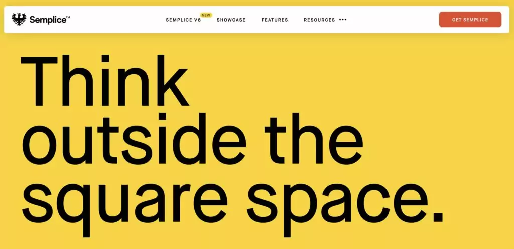Semplice example of great UI design for a landing page