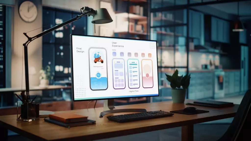 ui design on a laptop