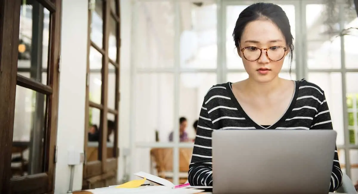 A JavaScript developer working on her code.