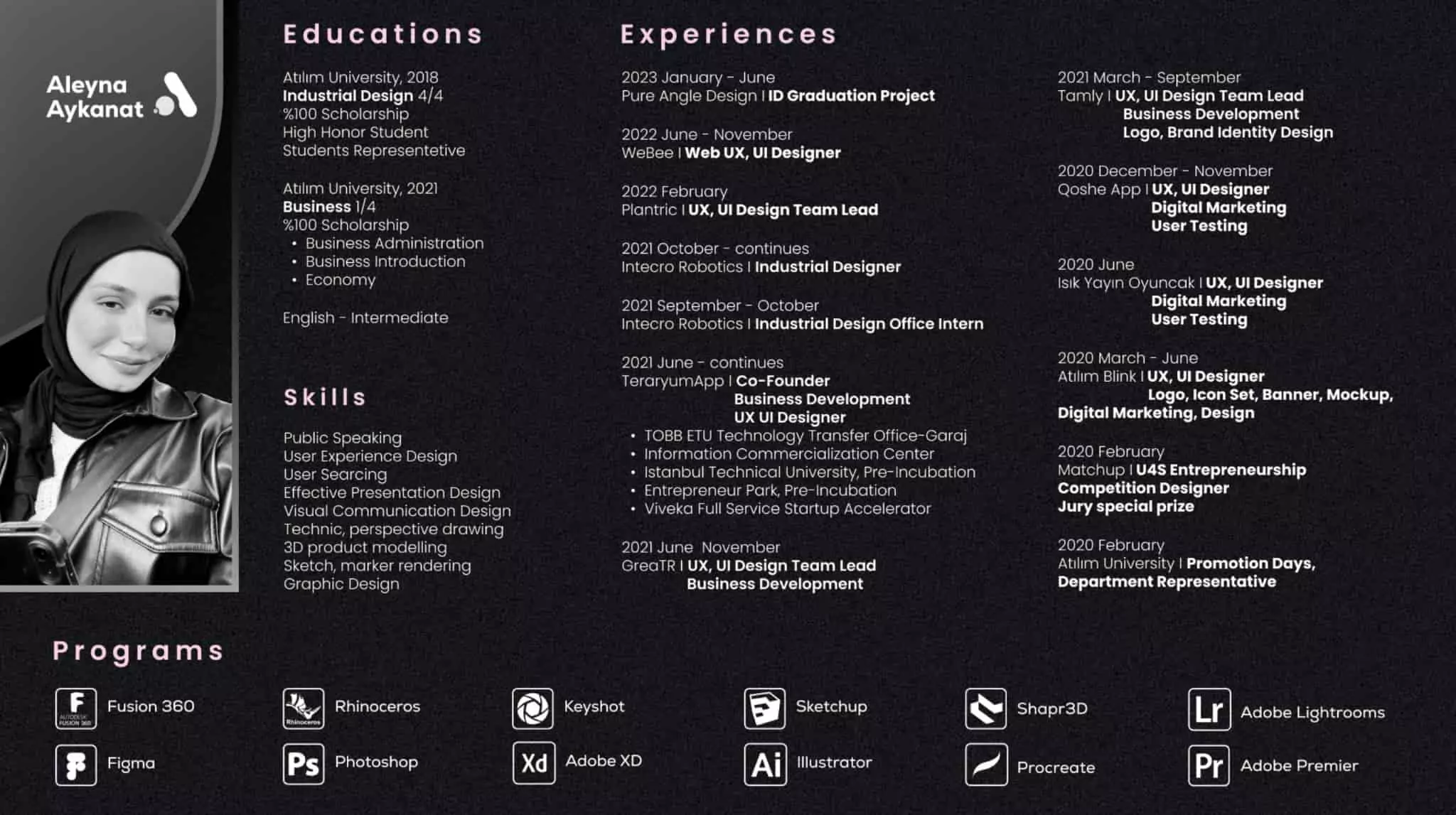 Aleyna Aykanat A screenshot of Aleyna Aykanat’s UX portfolio