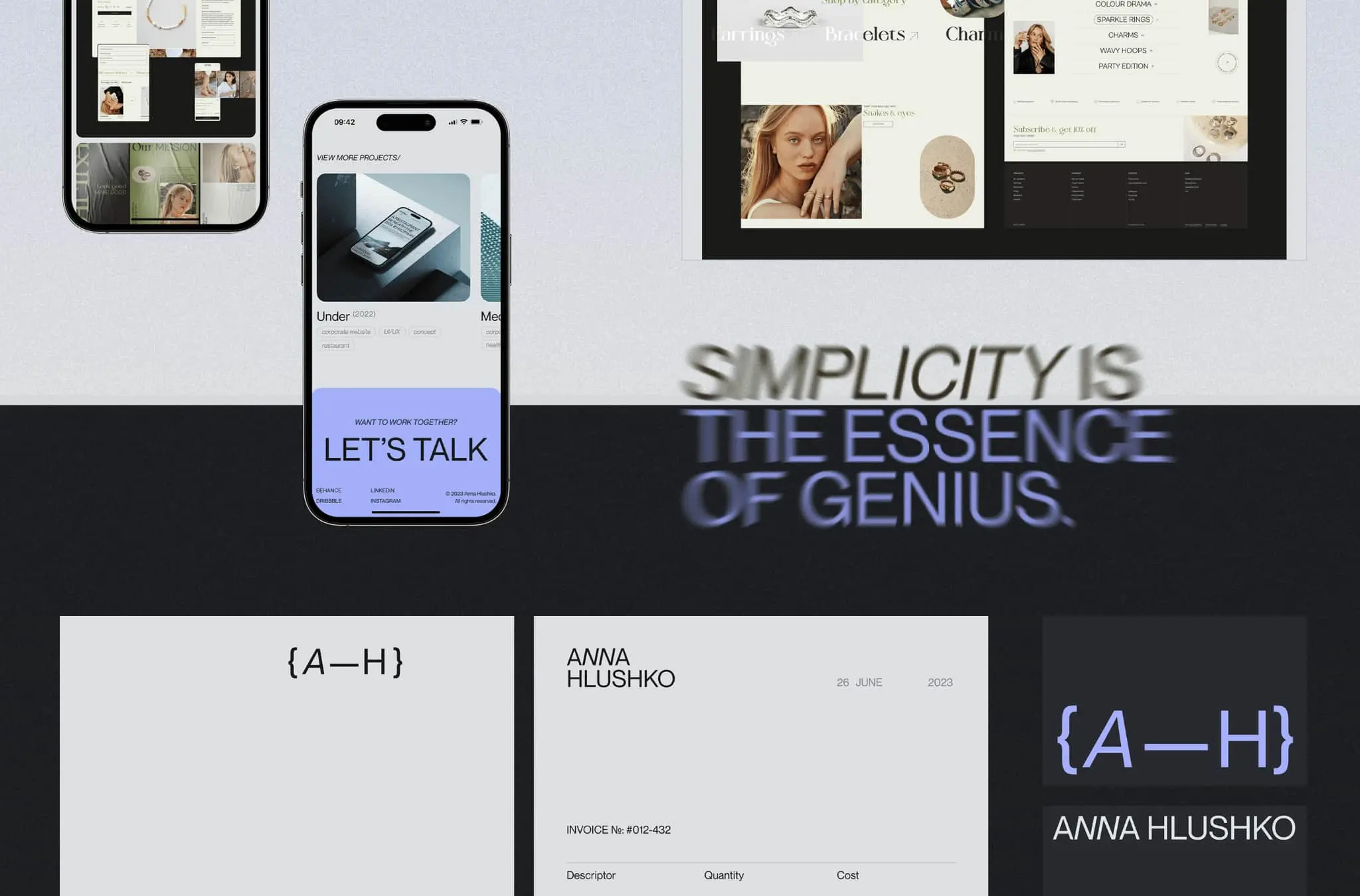 Anna Hlushko bio A screenshot of Anna Hlushko’s UX portfolio
