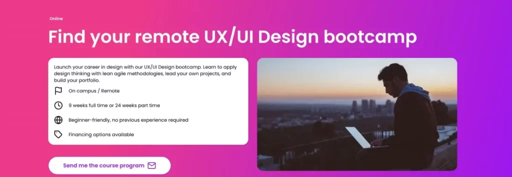 Ironhack UX/UI Design Course website 