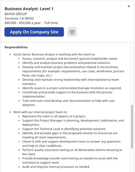 Image 1 Excerpt from an entry-level data analyst job advertisement