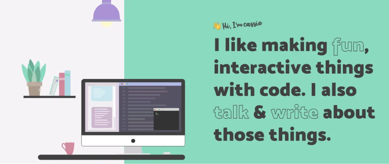 Screenshot 2021 10 21 at 13.08.10 Detail from Cassie Evans's web developer portfolio site