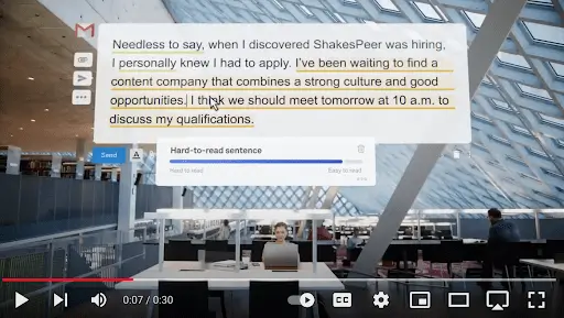 A video ad by Grammarly as part of their multichannel marketing campaign