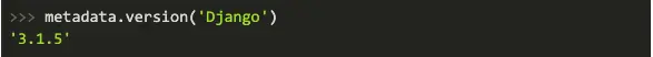 Screenshot 2021 11 16 at 14.37.20 Python 3.8 code showing how to get the version number of the Django framework.