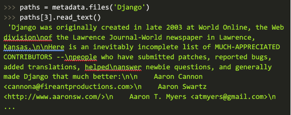 Screenshot 2021 11 16 at 14.41.10 Script showing how to get the source code of an installed Python package.