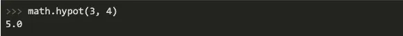 Screenshot 2021 11 16 at 15.01.43 Code showing how you use math.hypot to get the distance of the vector in the graph, which is 5.