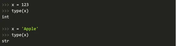 Screenshot 2021 11 16 at 15.38.41 Python script showing how to reassign a variable with different kinds of data without raising any errors.