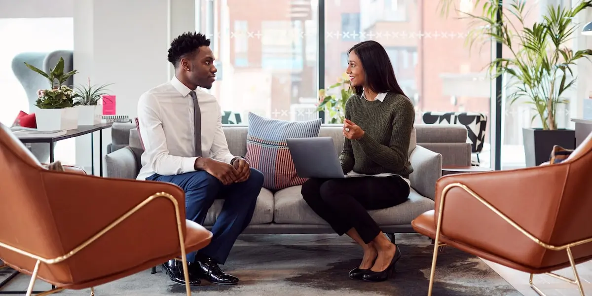 Business analyst being interviewed for a job