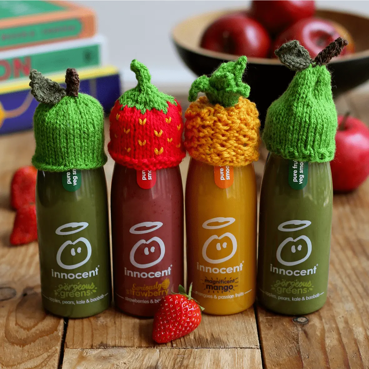 Innocent digital marketing strategy The Innocent digital marketing strategy, a series of smoothie bottles with knitted hats