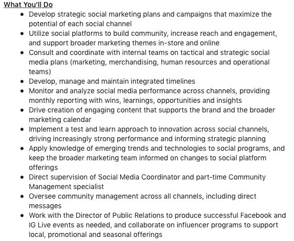 Social media manager job A social media manager job description