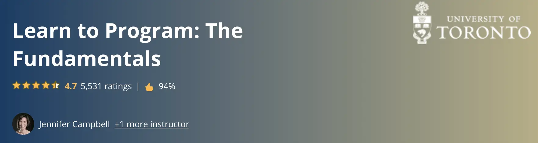 Screenshot of the University of Toronto free coding classes on the Coursera platform.